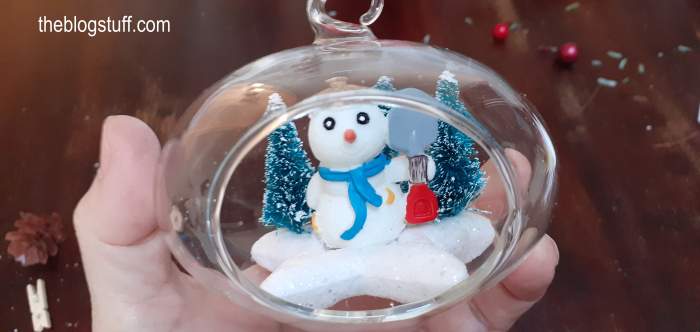 DIY miniature Snow Man Ball Decor