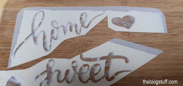 Wood stencil with Mod Podge