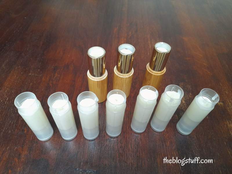 DIY chapstick lip balm in holders