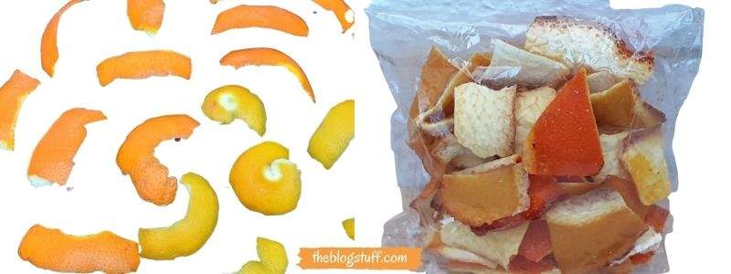 Orange and lemon peels in a plastic bag by The Blog Stuff