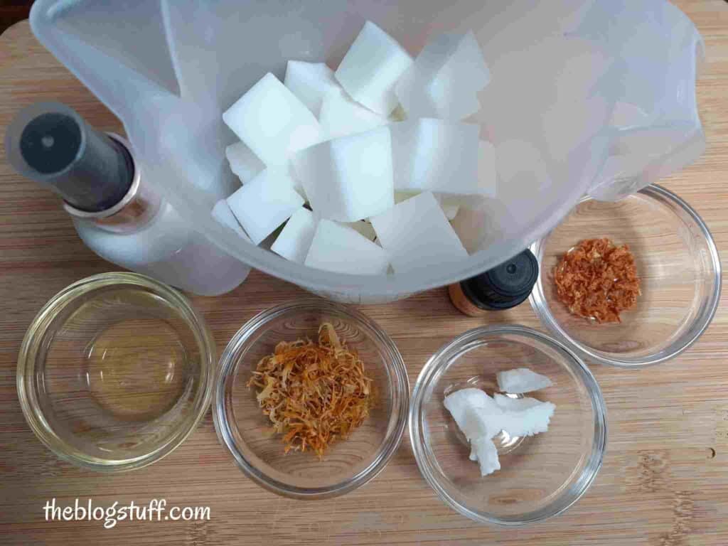 DIY calendula orange soap zest ingredients 