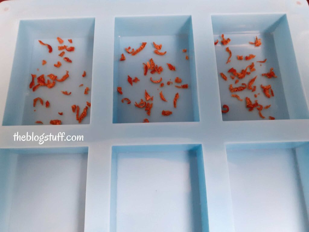 Blue soap silicon mold with orange peel