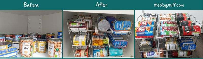 Before and after tin and can organization