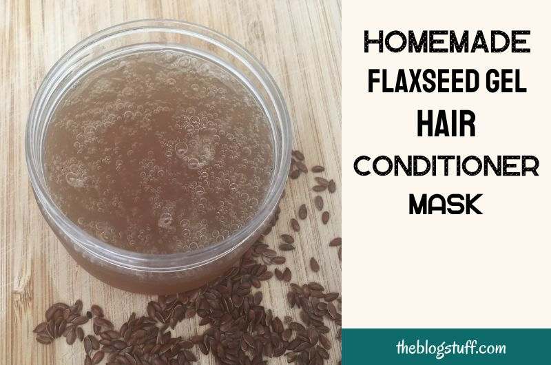 Homemade flaxseed gel in a container