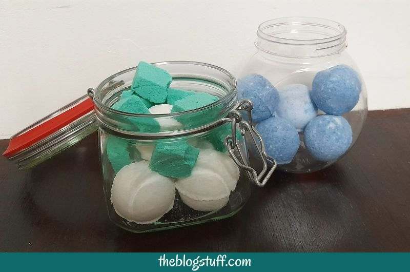 DIY toilet bowl tablets in jars