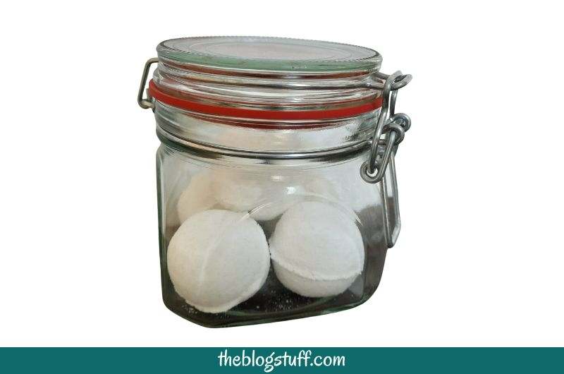 DIY toilet fizz tablets in a glass jar