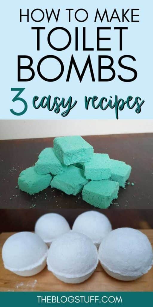 DIY toilet bombs, white and green