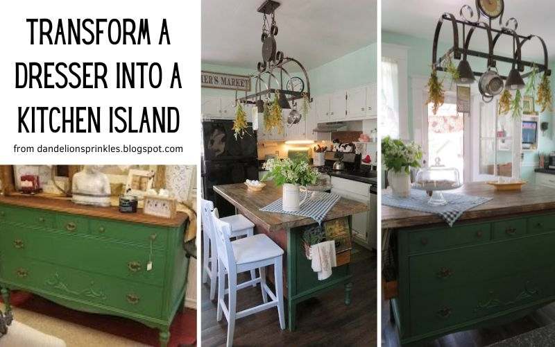 Transforming a dresser into a kitchen island