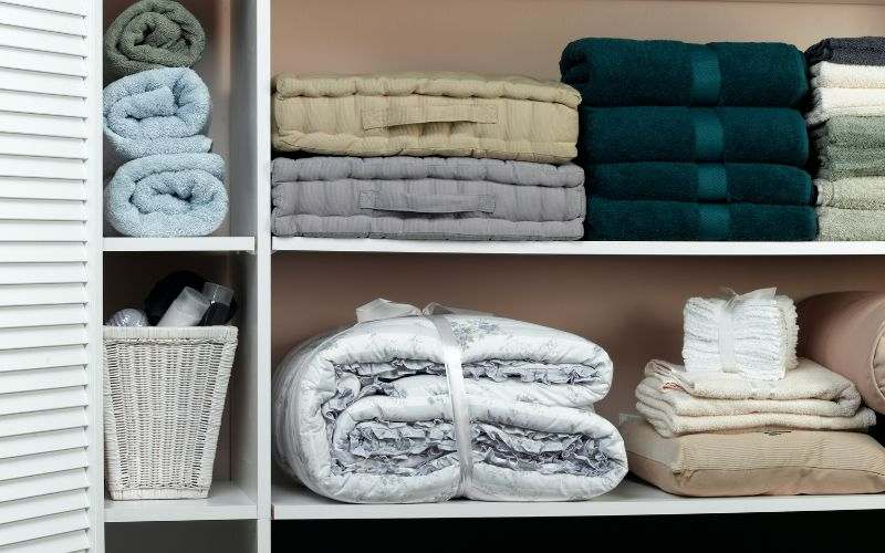 Organized linen closet