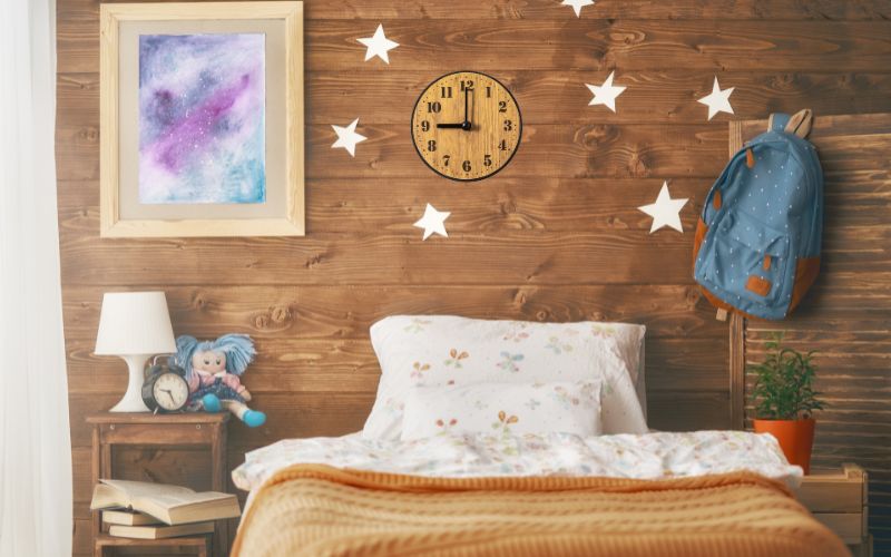 diy wooden wall clock kids bedroom