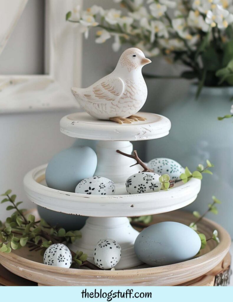 3 tiered tray Easter decor