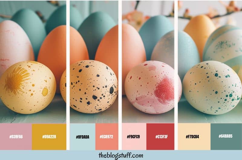 Easter eggs with a color palette