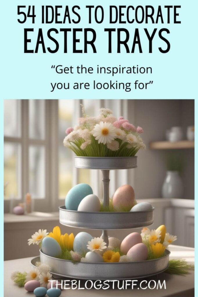 galvanized Easter tiered tray decor