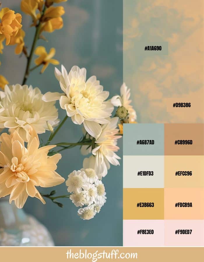 Pastel flowers representing Easter color palette