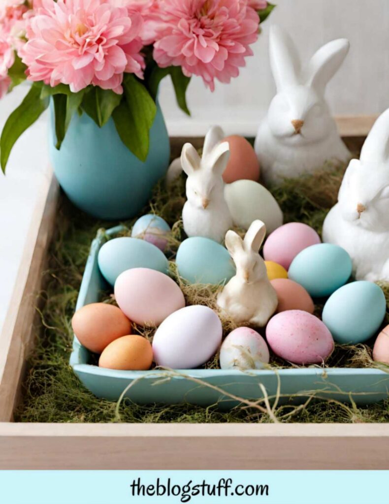 square Easter tray decorations