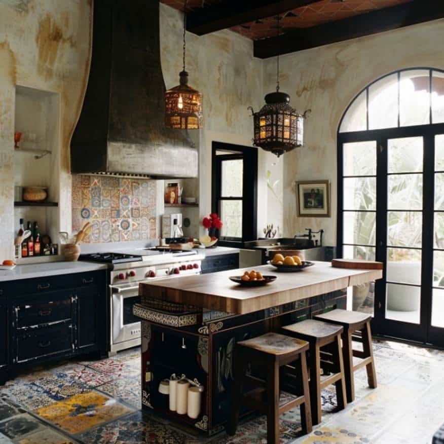 bohemian eclectic kitchen decor