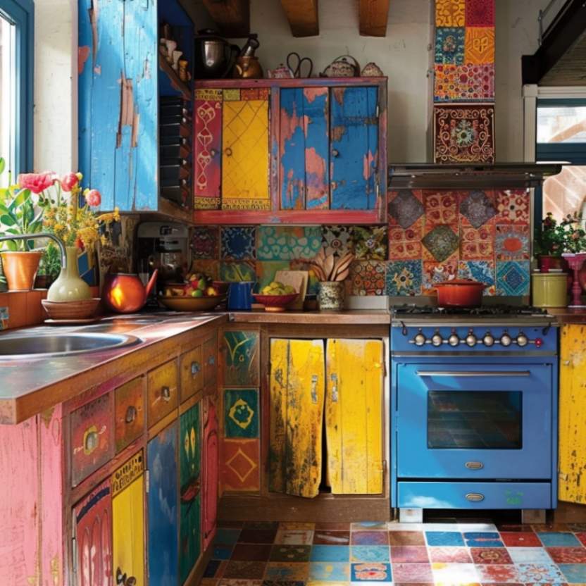 colorful eclectic kitchen