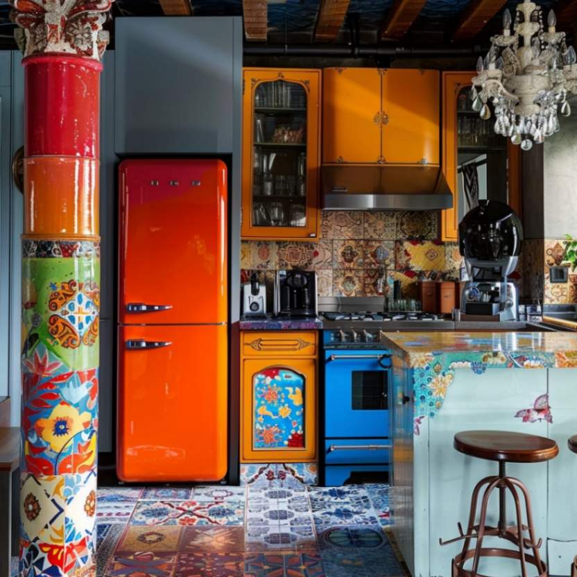 colorful eclectic kitchen design