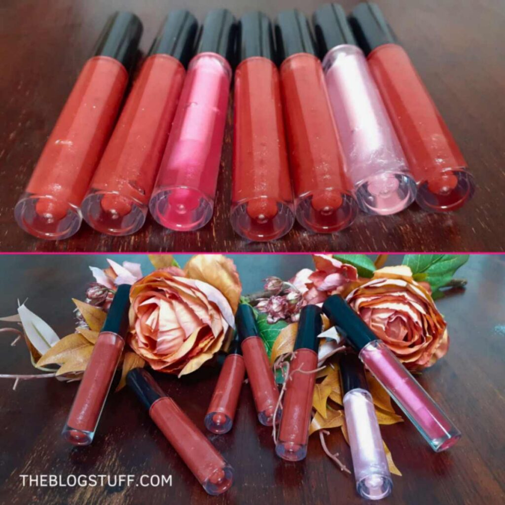 DIY lip gloss with roses