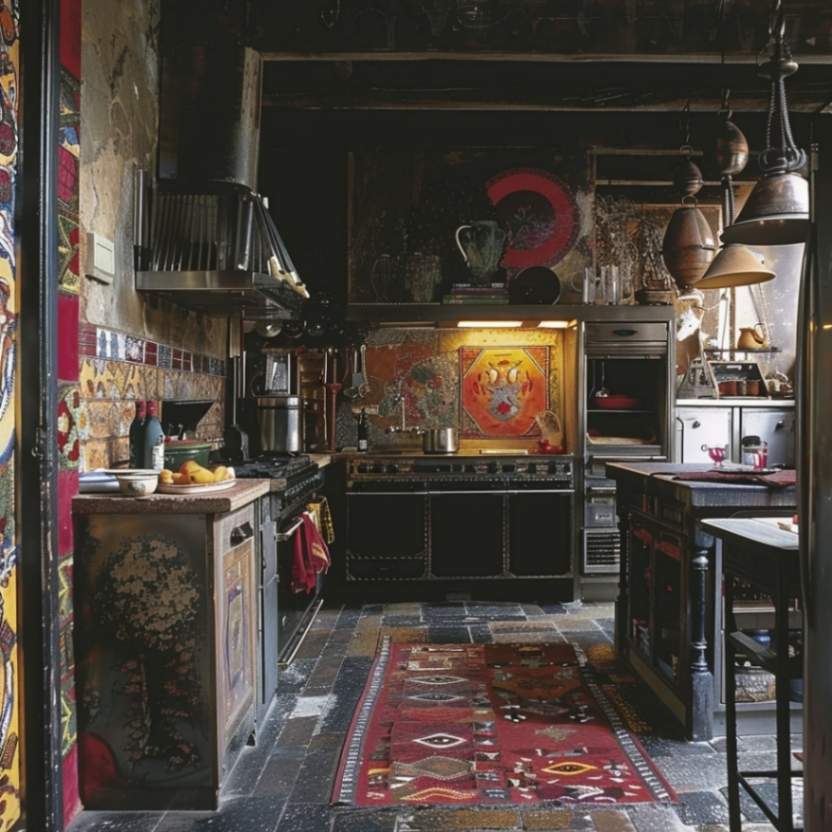 eclectic kitchen bohemian style