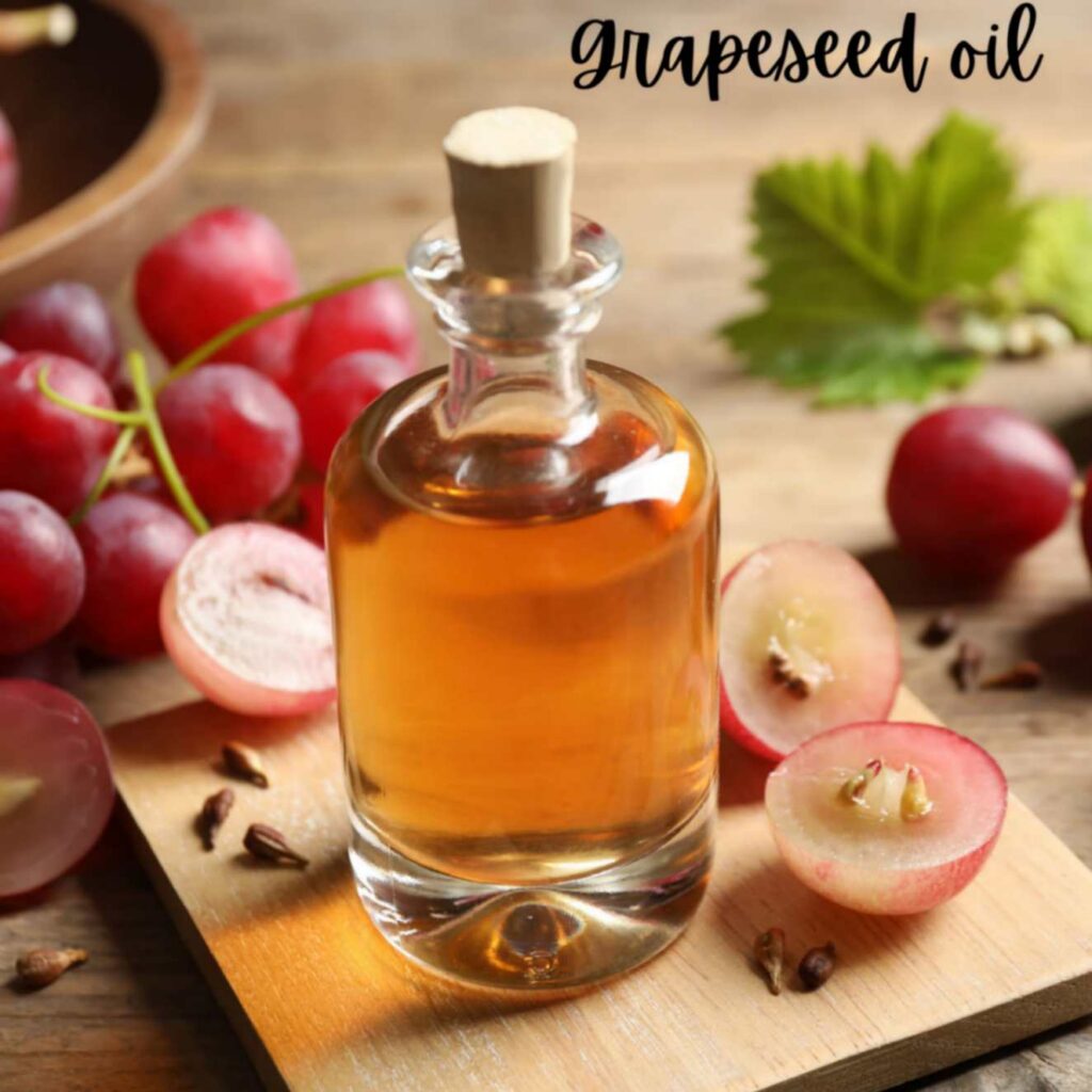 Grapeseed oil in a bottle