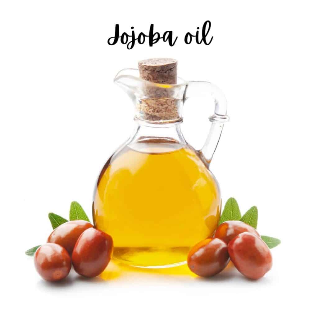 Jojoba oil in a bottle