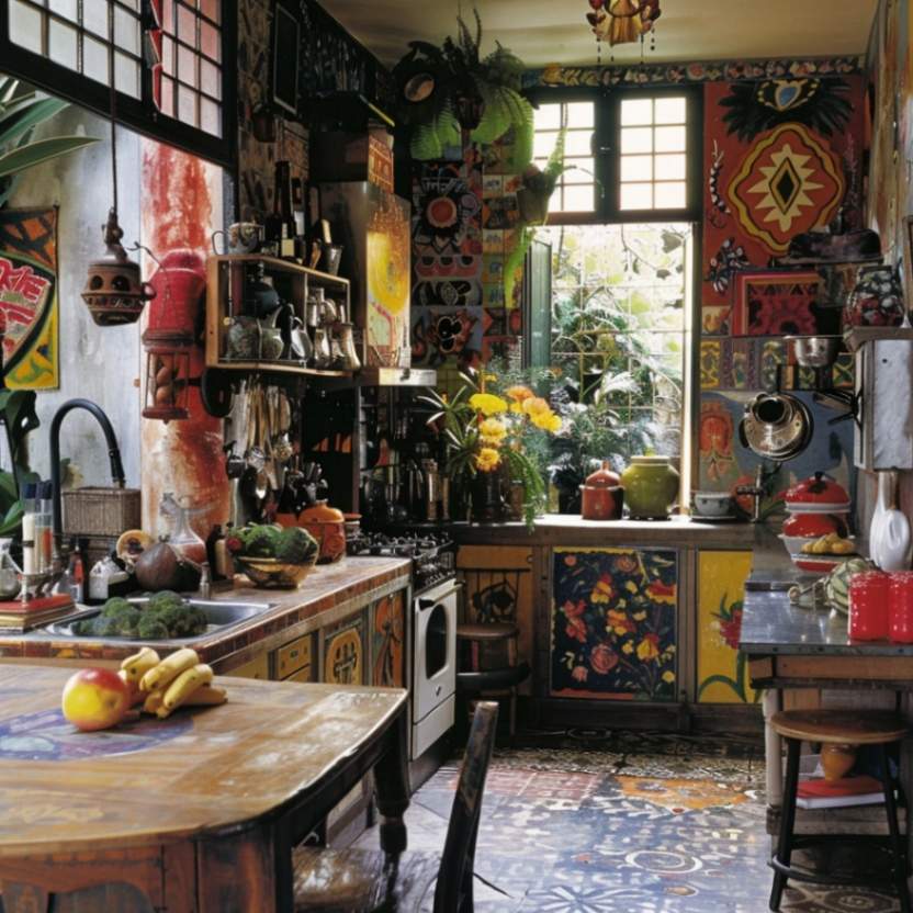 kitchen bohemian style