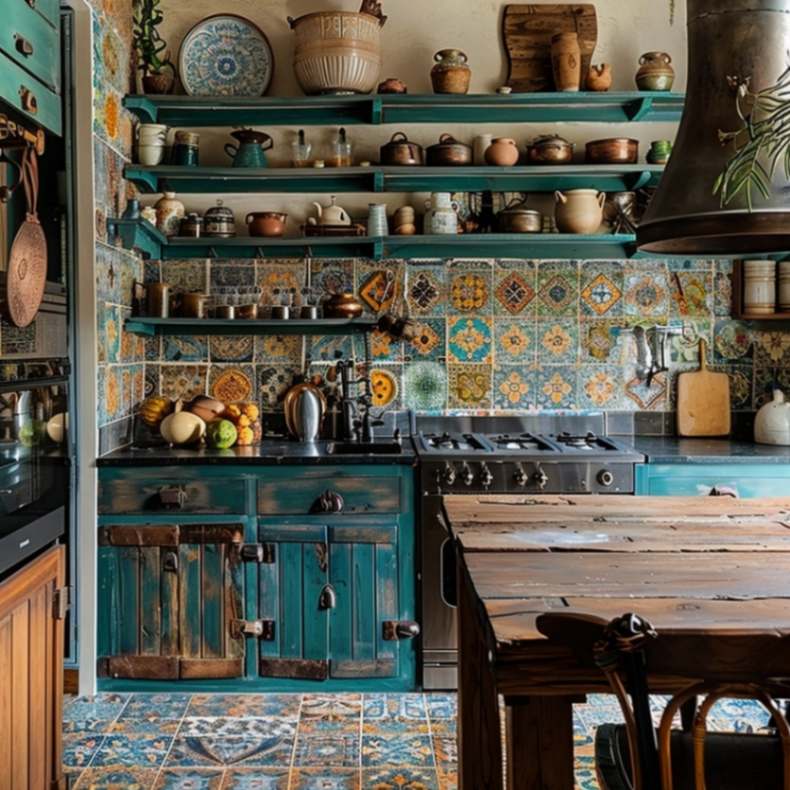 vintage eclectic kitchen