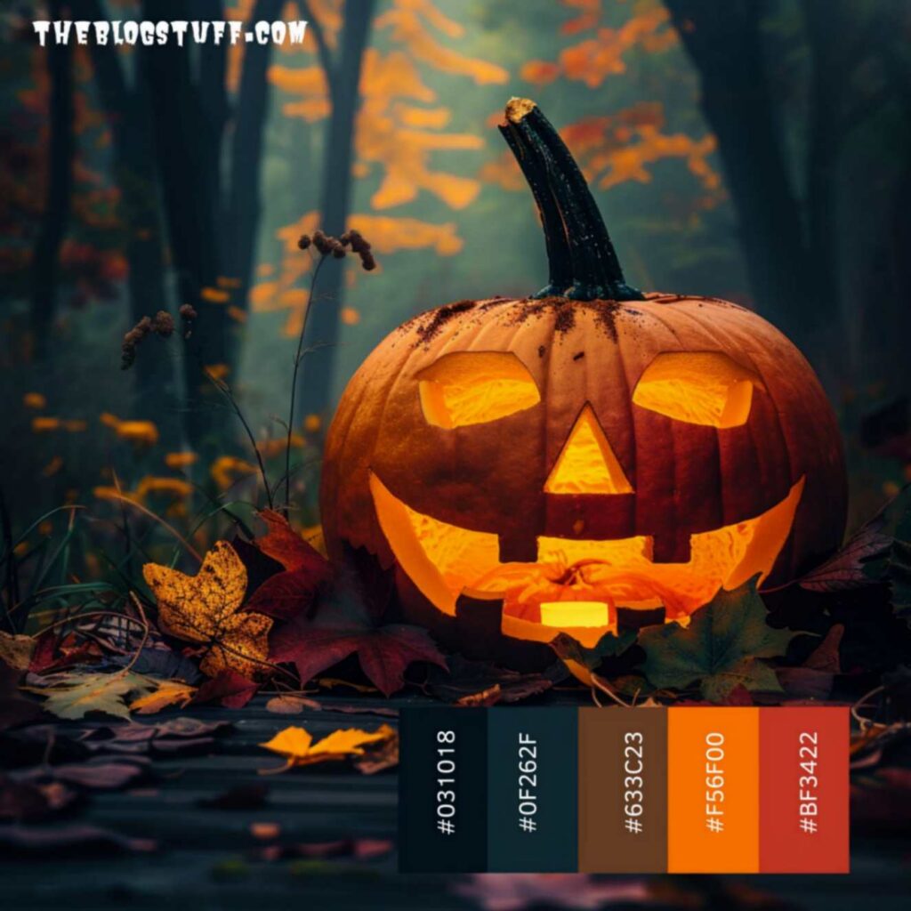 Giant Halloween pumpkin color scheme exterior