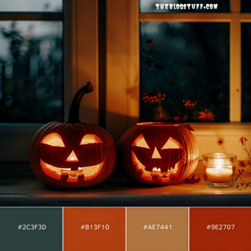 Halloween color palette from pumpkin lanterns