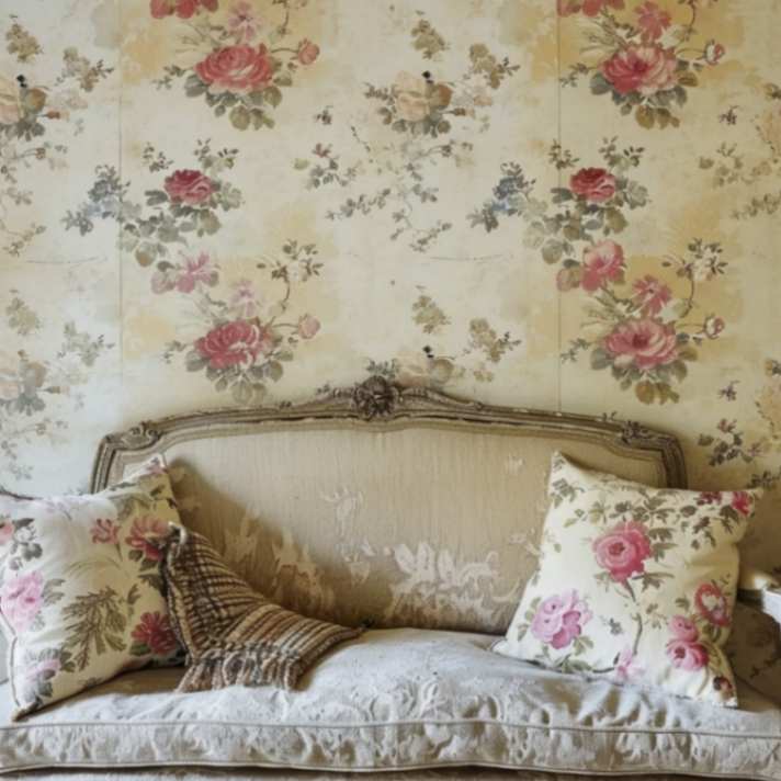 Wallpaper with floral patterns