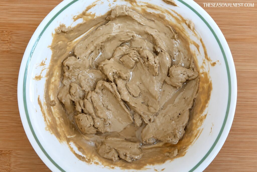DIY bentonite clay hair mask in a container.