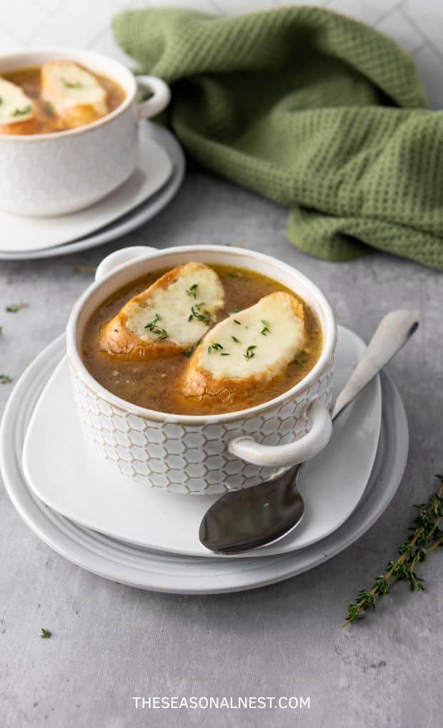 French soup served in bowls.