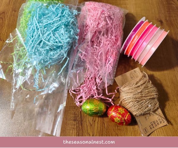 Materials for an Easter Mason Jar DIY project.