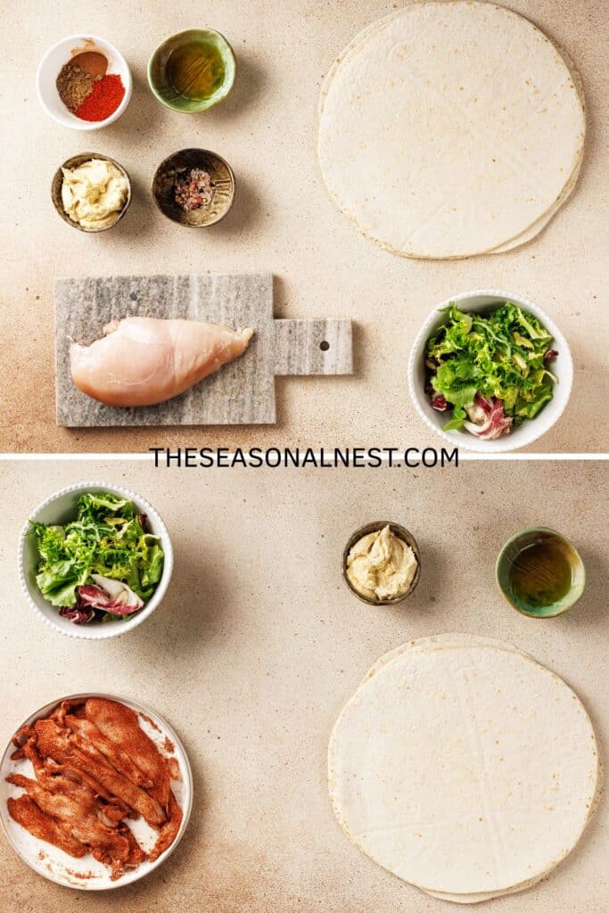 Chicken Tortilla Wraps Ingredients.