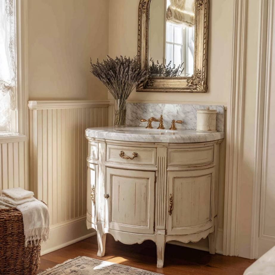 French Country bathroom vanity