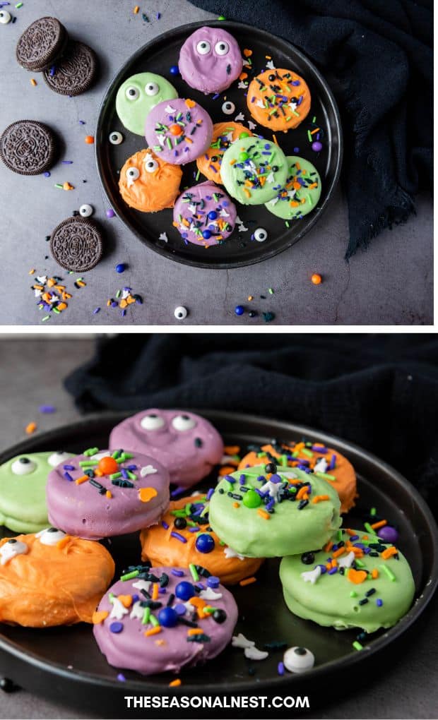 Halloween Cookies With Oreos on a plate