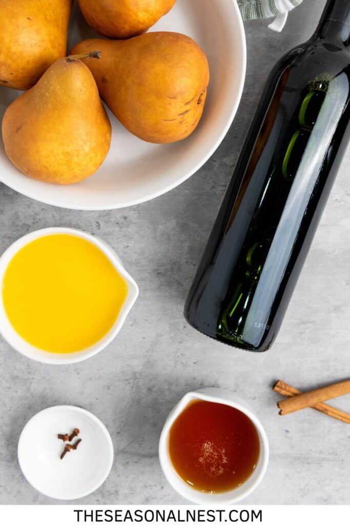 Red Wine Poached Pears Ingredients