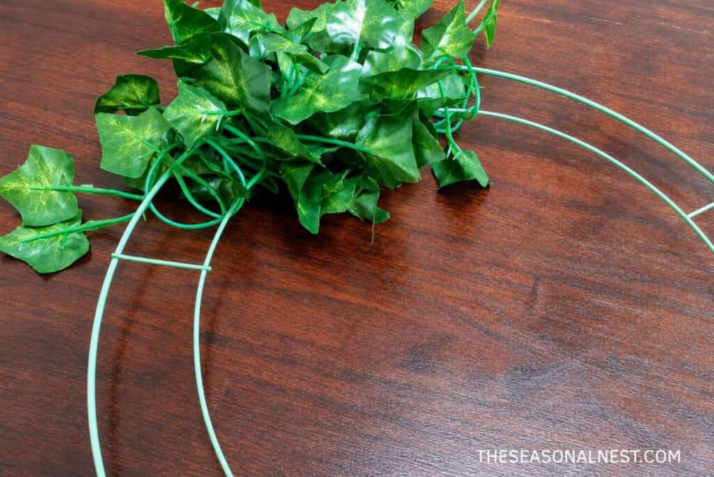 Greenery around a metal hoop