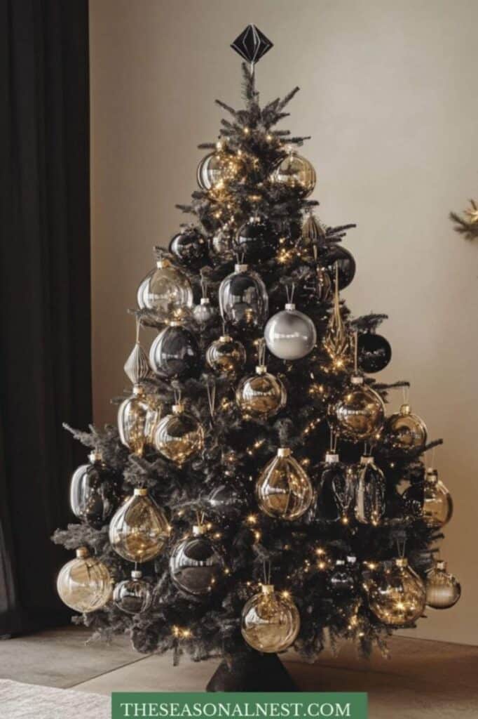 black gold christmas tree