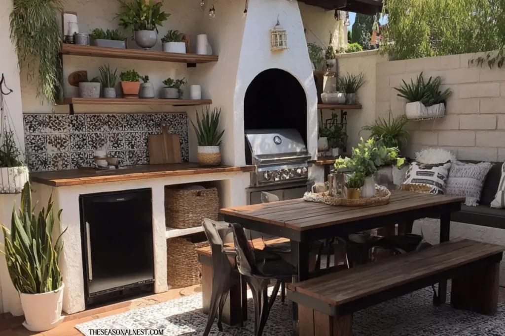 budget mediterranean outdoor kitchen dining