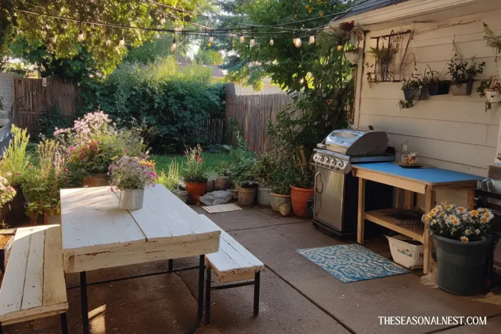 cheap backyard grill area diy setup