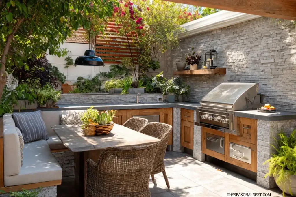 cheap luxury backyard kitchen lounge