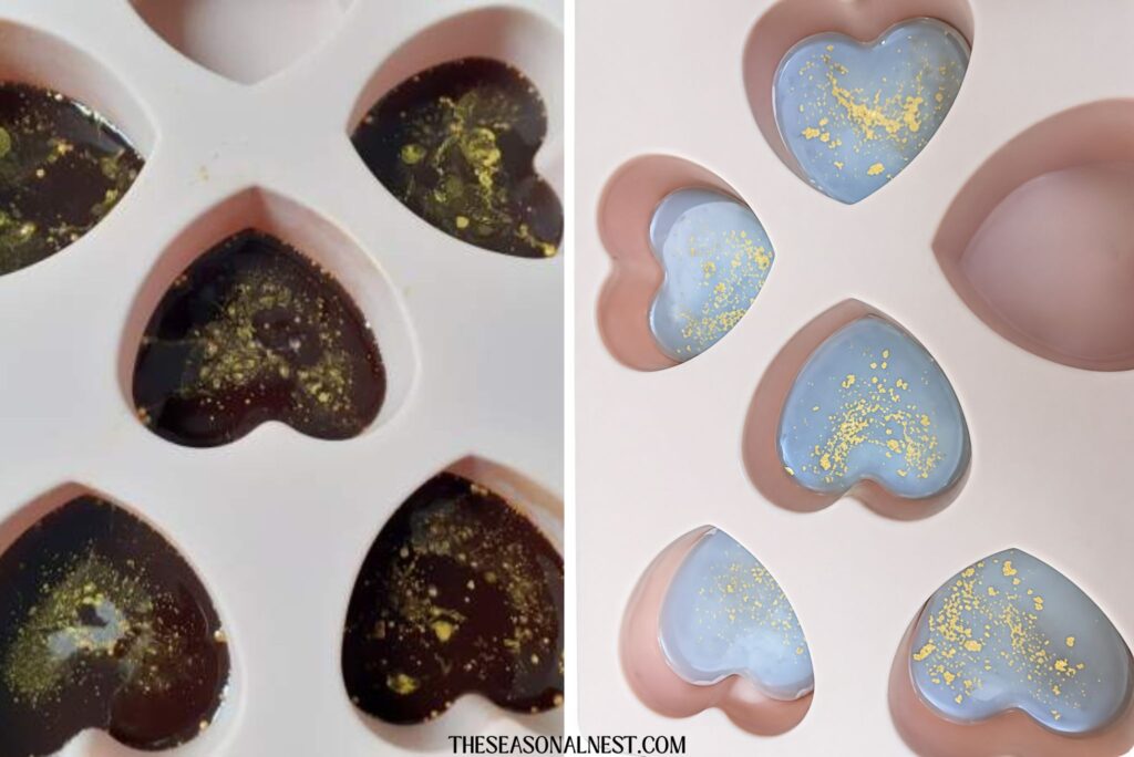 Chocolate lotion bars in molds