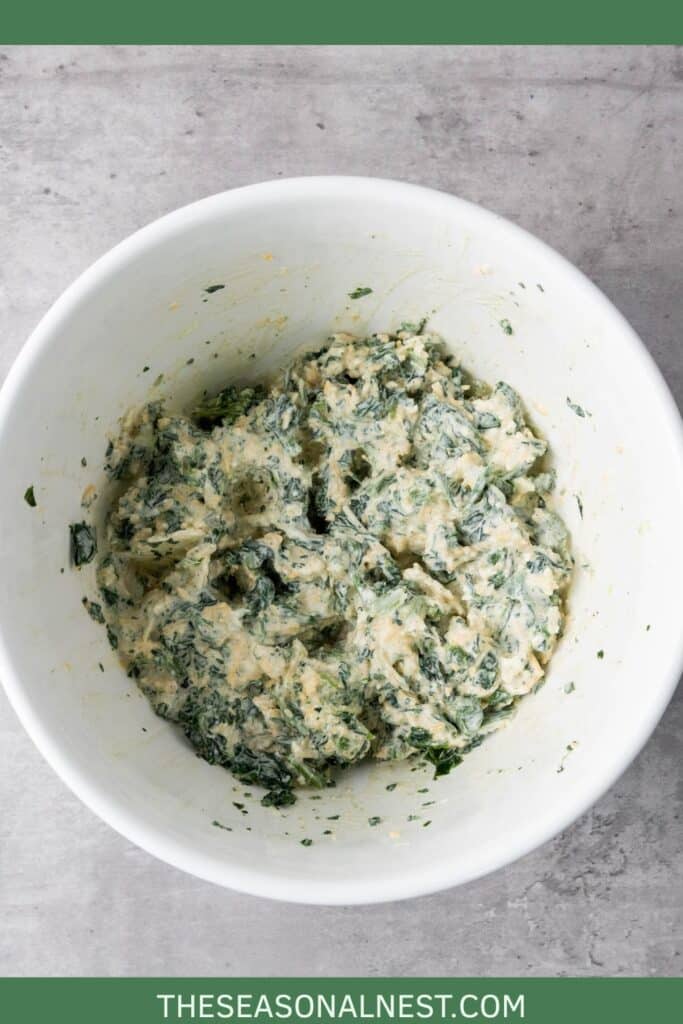 Spinach dip in a bowl