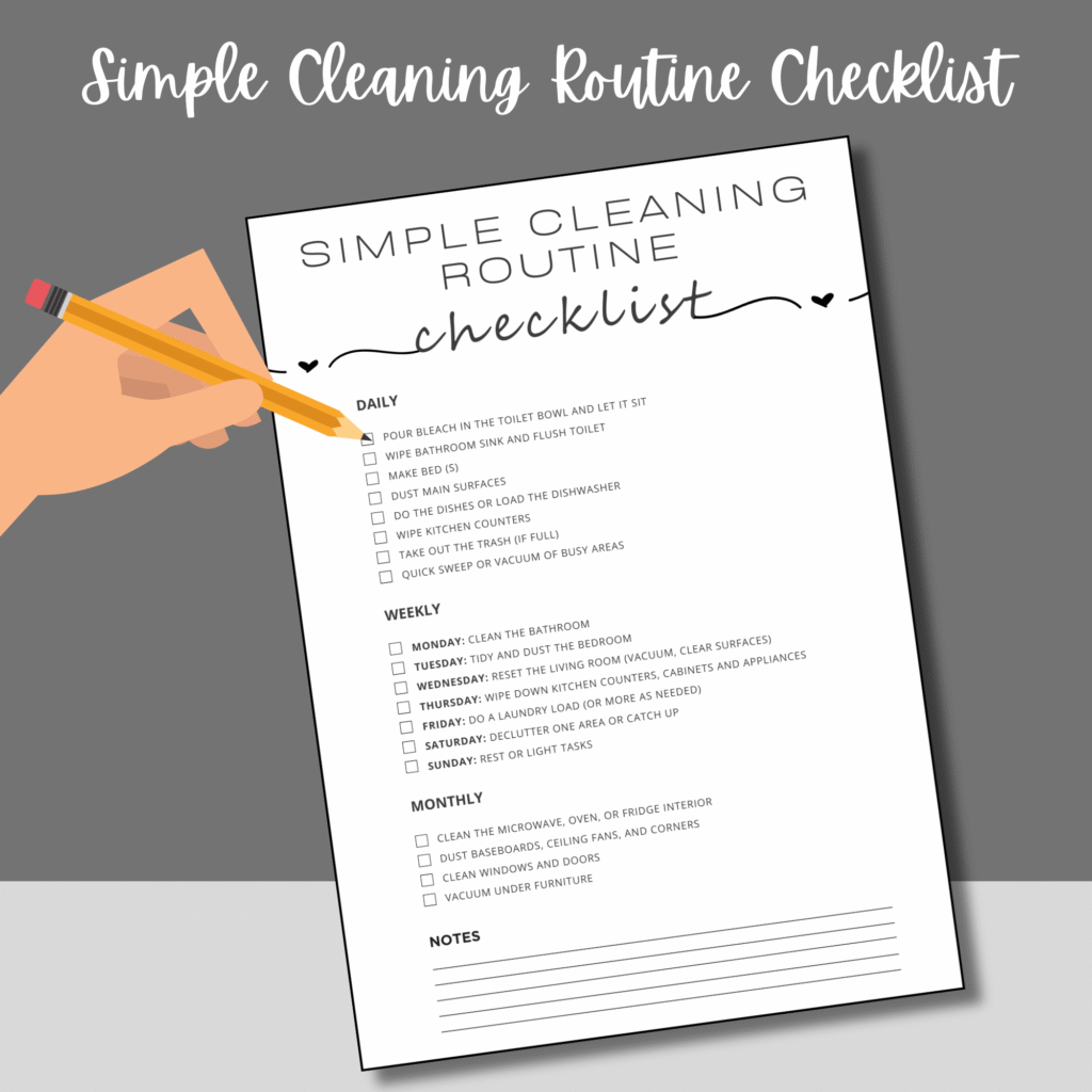 Cleaning routine checklist printable
