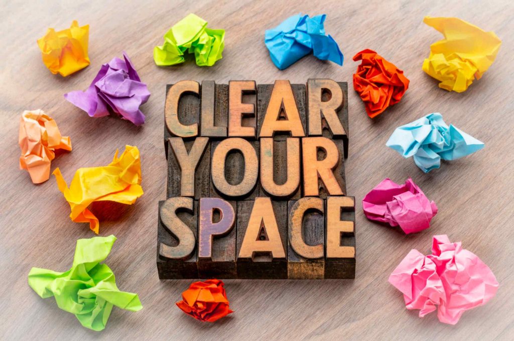 Clear the clutter surrounded with colored papers