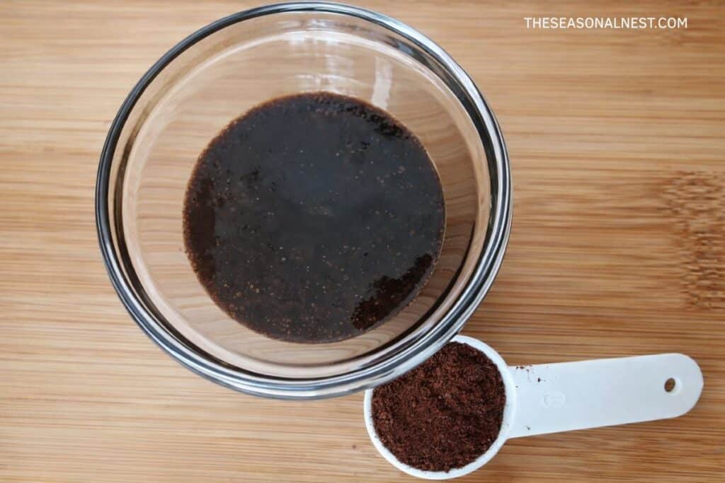 Homemade face coffee scrub mask for glowing skin.