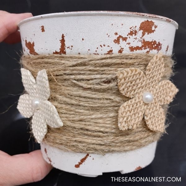 distressed plastic pot