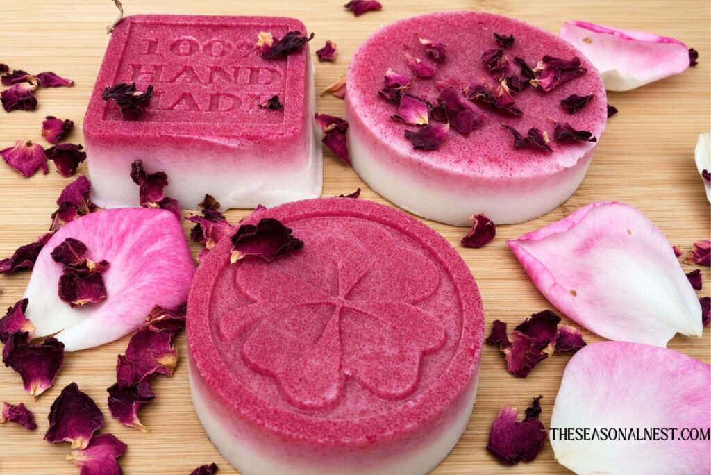 DIY rose lotion bars.